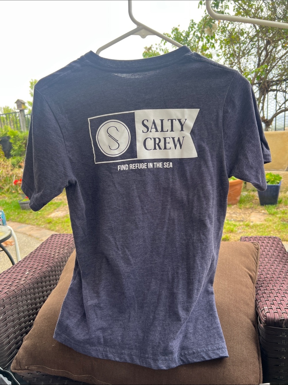 Salty Crew Navy Short-Sleeve Graphic Tee with White Logo